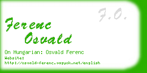 ferenc osvald business card